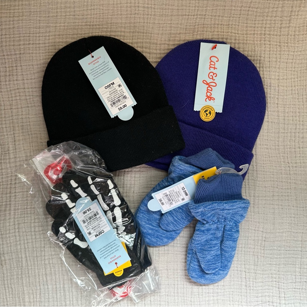 Cat & Jack Kids' Winter Accessories Set // beanies, mittens and gloves